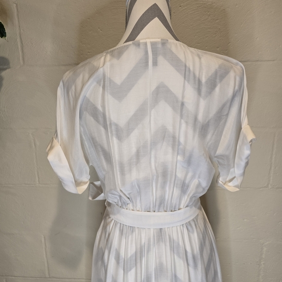 White House Black Market High Low Maxi Sheer Wrap Dress White Size SMALL. READ - Picture 3 of 13